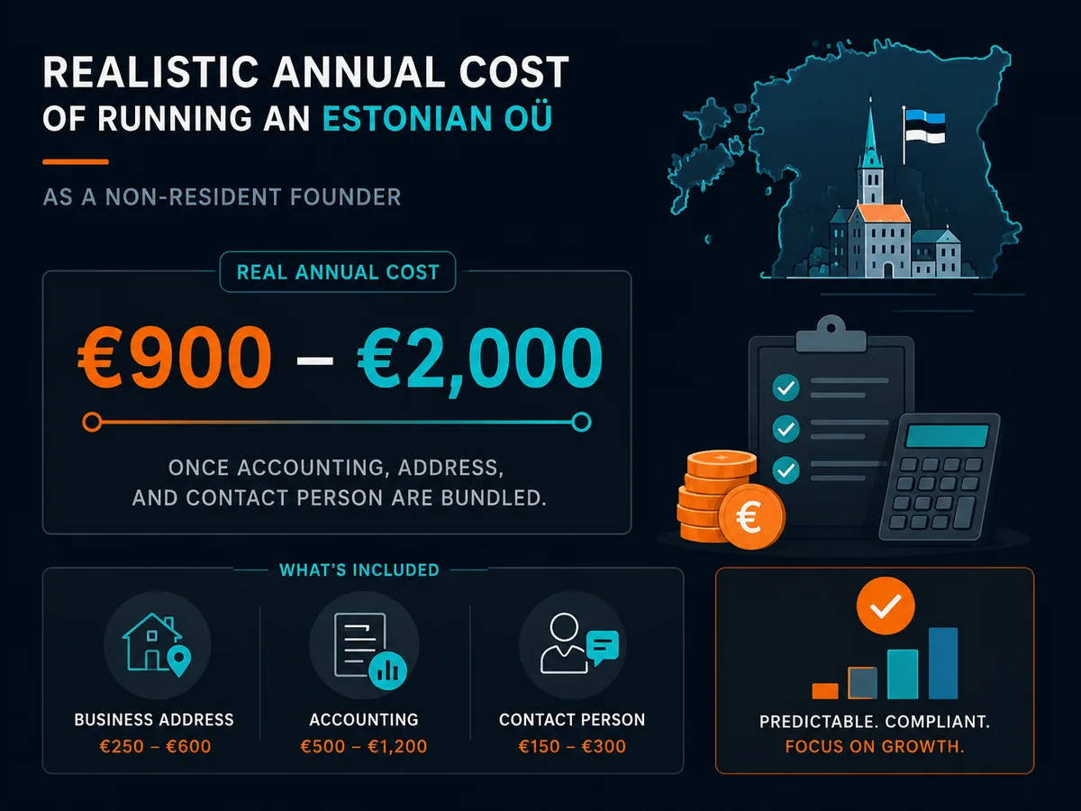 Realistic annual cost of running an Estonian OÜ as a non-resident founder