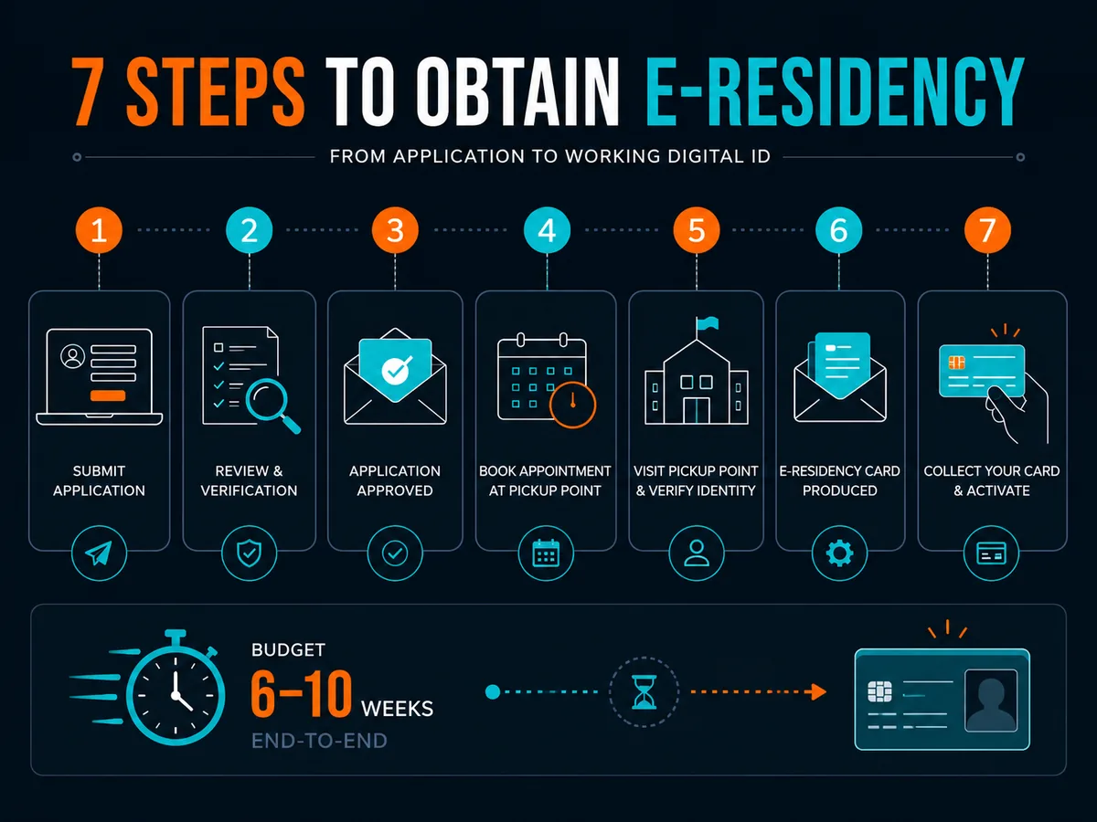 Seven steps to obtain Estonian e-Residency from application to card collection