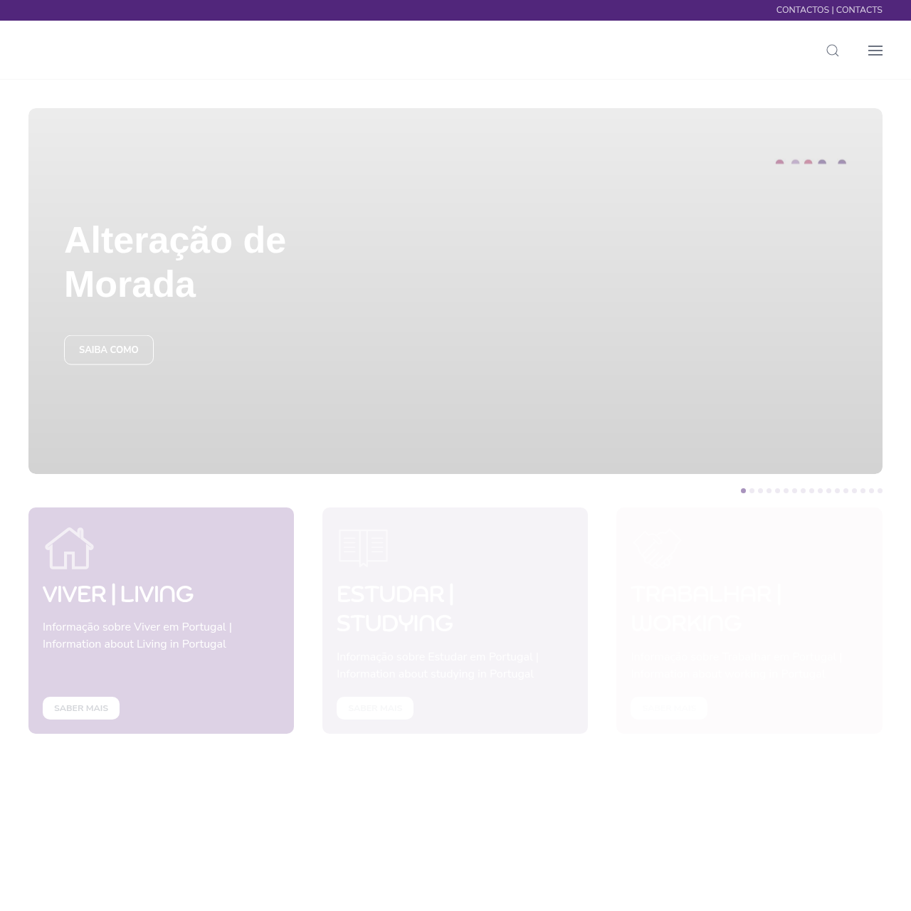 AIMA homepage — the Portuguese agency administering Golden Visa applications