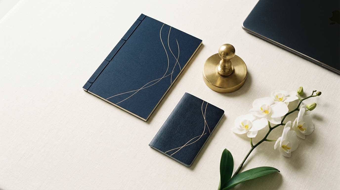 Overhead flat-lay of incorporation documents, a passport and a company seal on a desk — Singapore company registration